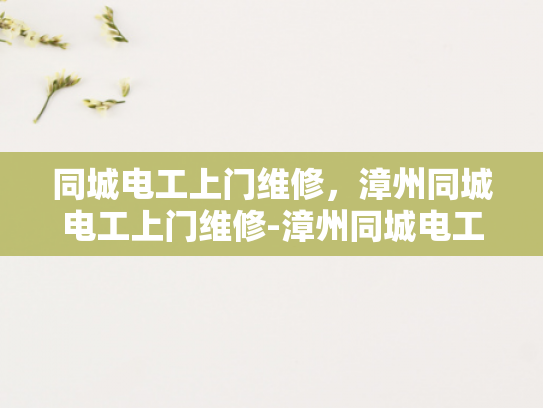 同城电工上门维修，漳州同城电工上门维修-漳州同城电工上门维修服务
