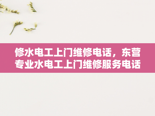 修水电工上门维修电话，东营专业水电工上门维修服务电话-东营专业水电工上门维修服务，您的水电问题解决专家