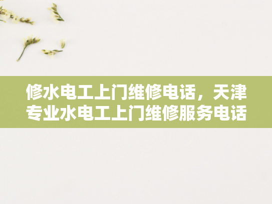 修水电工上门维修电话，天津专业水电工上门维修服务电话-天津专业水电工服务，为您解决水电维修难题