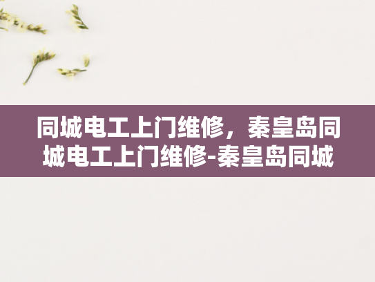 同城电工上门维修，秦皇岛同城电工上门维修-秦皇岛同城电工上门维修服务，快速响应，专业保障