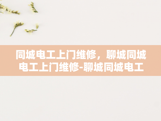 同城电工上门维修，聊城同城电工上门维修-聊城同城电工上门维修服务