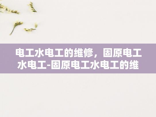 电工水电工的维修，固原电工水电工-固原电工水电工的维修服务概览
