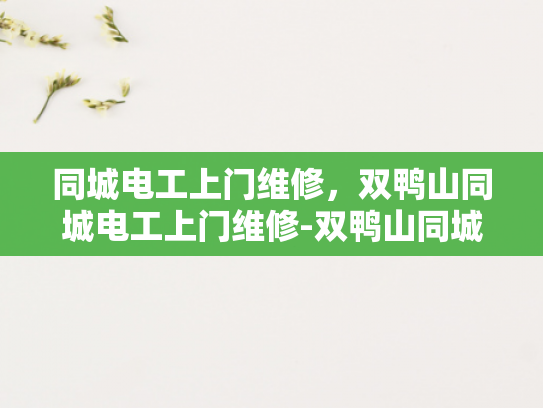 同城电工上门维修，双鸭山同城电工上门维修-双鸭山同城电工上门维修服务