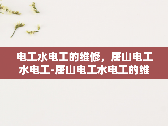 电工水电工的维修，唐山电工水电工-唐山电工水电工的维修服务