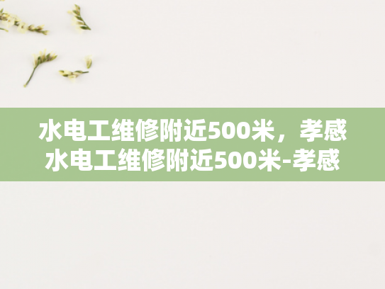 水电工维修附近500米，孝感水电工维修附近500米-孝感水电工维修服务—快速响应，保障您的水电安全