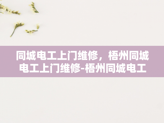 同城电工上门维修，梧州同城电工上门维修-梧州同城电工上门维修服务，快速响应，专业可靠