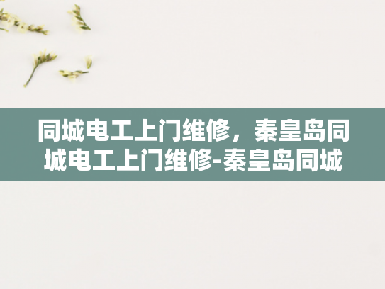 同城电工上门维修，秦皇岛同城电工上门维修-秦皇岛同城电工上门维修服务，您的电力问题，我们来搞定！