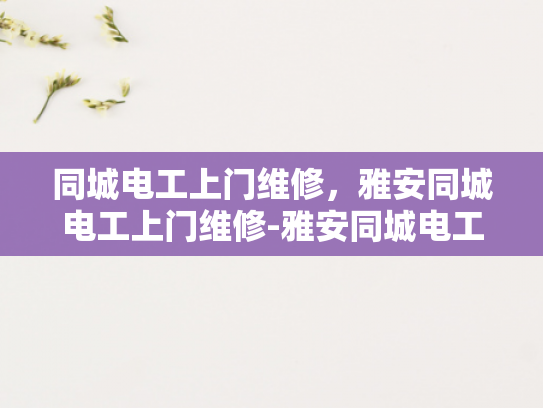 同城电工上门维修，雅安同城电工上门维修-雅安同城电工上门维修服务