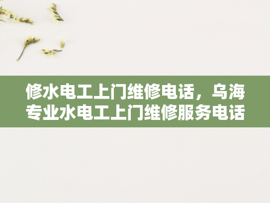 修水电工上门维修电话，乌海专业水电工上门维修服务电话-乌海专业水电工上门维修服务电话