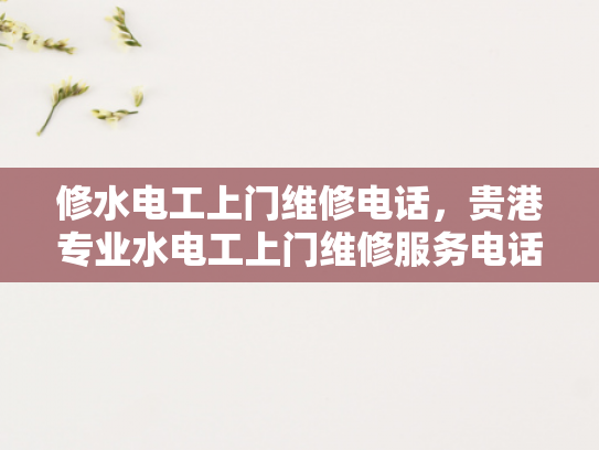 修水电工上门维修电话，贵港专业水电工上门维修服务电话-贵港专业水电工上门维修服务电话