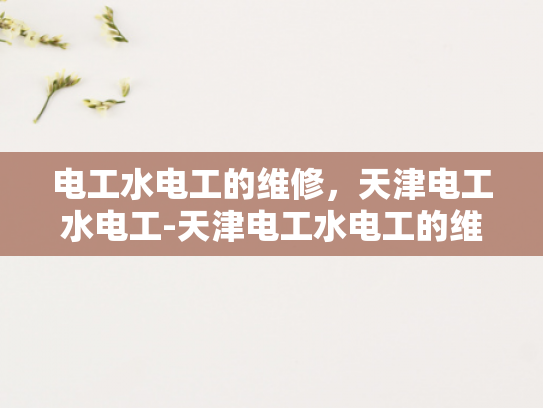电工水电工的维修，天津电工水电工-天津电工水电工的维修服务