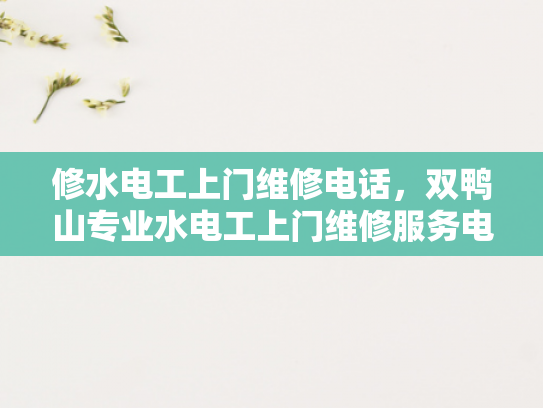 修水电工上门维修电话，双鸭山专业水电工上门维修服务电话-专业水电维修服务，修水电工上门维修电话与双鸭山专业水电工服务